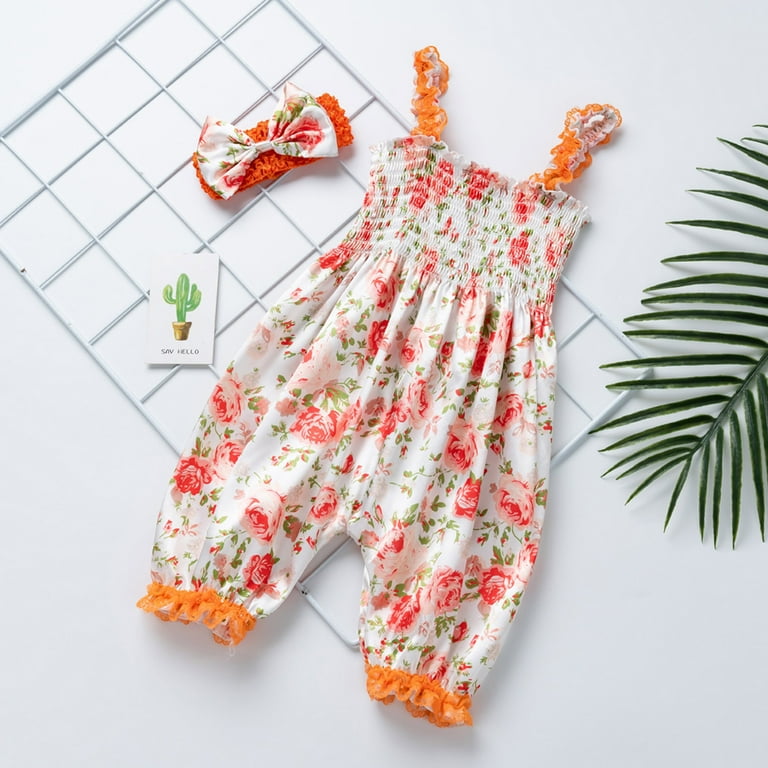 Clearance Rciityk Toddler Baby Girls Romper Flower Print Lace