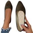thumbnail image 4 of Women's Suede Ballet Flats,Pointed Toe Slip On Loafers with Soft Cushioned Insole,Elegant Lightweight Dressy Walking Shoes for Work Office Travel,Wide Width Friendly,Classic Pointy Toe,US Size: 5.5, 4 of 5