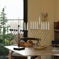 thumbnail image 4 of Nine Branch Electric Chabad Judaica Chanukah Menorah with LED Candle Design Candlestick, 4 of 9