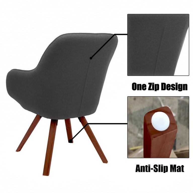 Kithkasa Swivel Desk Task Chair No Wheels, Solid Back Fabric