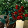 thumbnail image 5 of BinKFF Velvet Ornaments for Christmas Tree Velvet Ball Tree Picks Decoration Xmas Topper Decor Curly Stem Ornament Decor Party Wedding Home Office DIY Crafts Gifts, 5 of 9