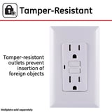 GE Tamper-Resistant GFCI Outlet, 15Amp Self-Testing, White, UL Listed ...