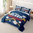 thumbnail image 3 of Homewish Eat Sleep Baseball Twin Quilt Set, Sport Twin Coverlet Set for Boys and Girls, 2 Pieces, 1 Comforter and 1 Pillowcase, 3 of 7