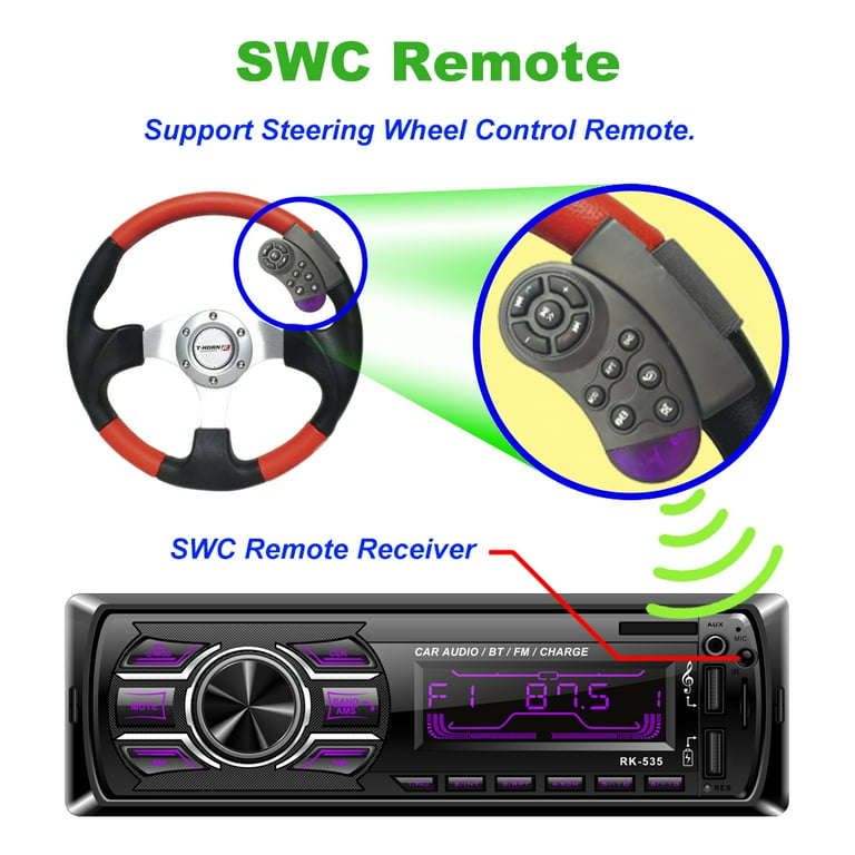 Bluetooth Vintage Car Radio MP3 Player Stereo USB AUX Classic Car