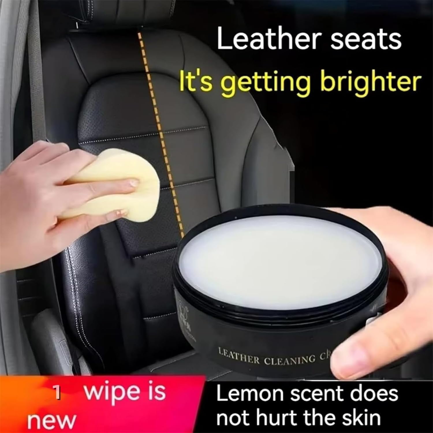 Leather Maintenance Cream, Leather Cleaner for Car Interior, Multifunctional Leather Cleaning Cream, Automotive Interior and Furniture Leather Maintenance Cream for Cars (1PC)