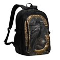 thumbnail image 1 of Easygdp Gothic Raven Portrait Mochila para Laptop de Viaje con Puerto USB, Mochila para Laptop con Puerto de Carga USB para Mujeres y Hombres, 1 of 7
