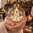 thumbnail image 6 of Cififendec Christmas Nativity Ball Ornament, Built in Warm Light Vivid 3D Nativity Scene Transparent Round Bauble for Xmas Tree Holiday Styling, 3.15", 6 of 8