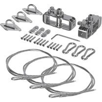 Sun Shade Sail Hardware Kit- 18' Ft (6'x3) Steel Tension Cable with Winch Kit Pad Eyes Snap Hooks Sunshades Installation Kit for Triangle Shade Sails Deck Yard B