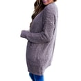 thumbnail image 4 of Cardigans on Clearance Womens Ladies Solid Open Front Soft Chunky Pocket Long Sleeve Coat Outerwear Cardigan, 4 of 7