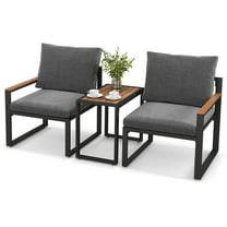 Gymax 3 PCS Patio Furniture Set Weatherproof Outdoor Conversation Set w/ Soft Cushions