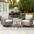 thumbnail image 2 of Bellefurn Outdoor Swivel Rocker Chairs Set of 2 with Table,Patio Wicker Swivel Glider Chairs High Back Patio Outdoor Rocking Chairs Patio Furniture Set for Porch Deck Backyard Garden, 2 of 10