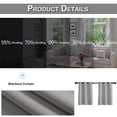 thumbnail image 4 of DONGPAI 2 Panel Blackout Kitchen Curtain, Grommet 36 inch Short Curtains Bathroom Window Curtain Cafe Curtains, Gray, 4 of 7
