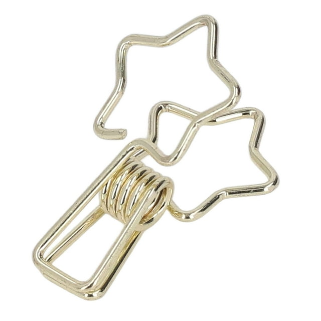 Pinces pour Reliure en Fil Métallique, Serrage Solide Style Simple Multiusage Pinces pour Reliure en Forme d'Étoile Ajourée en Métal Robuste pour Papiers