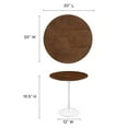 thumbnail image 5 of Modway Lippa 20" Round Wood Grain Side Table in White Walnut, 5 of 7