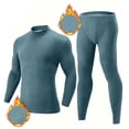 thumbnail image 5 of Frnrwgo Men's Thermal Underwear Set Fleece Lined Stand Collar Long Sleeve Base Layer XXS-XXL for Winter, 5 of 8