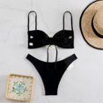 thumbnail image 3 of Trajes baño Bandeau con flores en 3D para mujer, conjunto Bikinis sexys sin tirantes, traje baño dividido 2 piezas,, 3 of 5