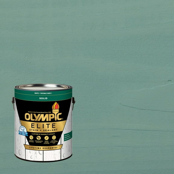 Olympic Elite 1 Gallon SC-1074 Shipmate Blue Solid Advanced Exterior Stain and Sealer in One