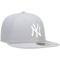 thumbnail image 3 of Men's New Era Gray New York Yankees White Logo 59FIFTY Fitted Hat, 3 of 5