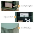thumbnail image 3 of PHOYAL Green Large End Table with Charging Station, Vertical Strip Square Side Tables with Sliding Door Storage for Living Room, 3 of 8