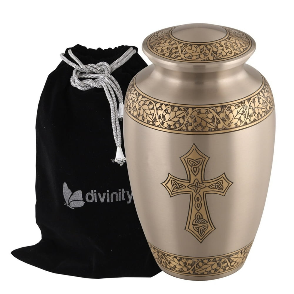 Blessings of Christ Platinum & Gold Cross Urn Platinum Elegance