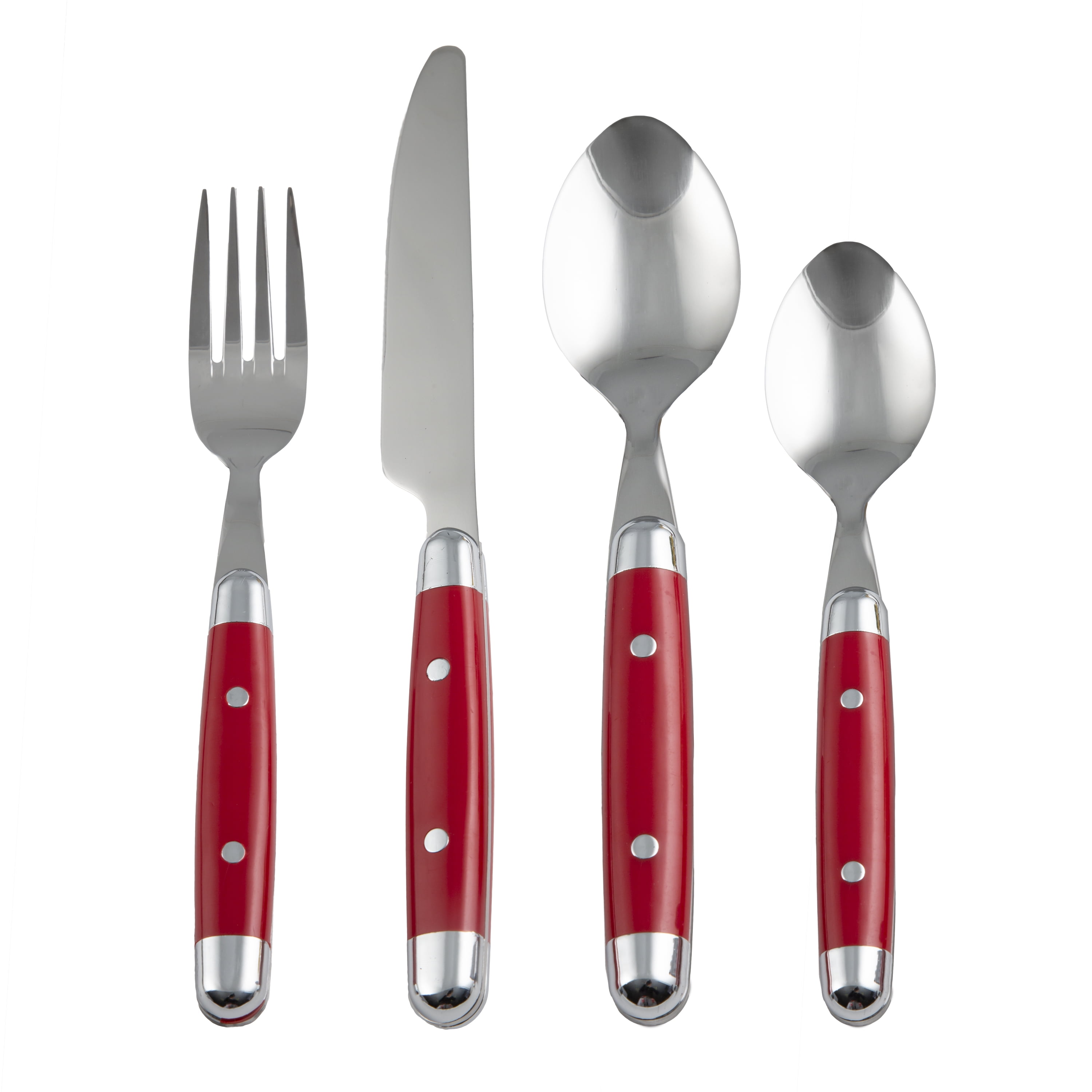 Jubilee Red 18/0 16Piece Flatware Set, Service for 4