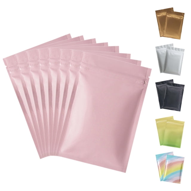 Aspire 100 PCS Mylar Zip Bags, Reusable Food Storage Pouches, 5 Size for Choose