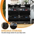 thumbnail image 4 of Uforic 4-Drawer Shoe Cabinet, Slim Farmhouse Shoe Storage for 24 Pairs, Narrow Entryway Organizer, Oak, 4 of 6