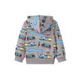 thumbnail image 3 of Little Boys 100% Cotton Train Zip Hoodie Gray Long Sleeve Jacket, Casual Kids Sweatshirt, 2T, 3 of 10