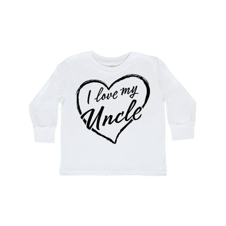 

Inktastic I Love My Uncle in Black Chalk Heart Gift Toddler Boy or Toddler Girl Long Sleeve T-Shirt