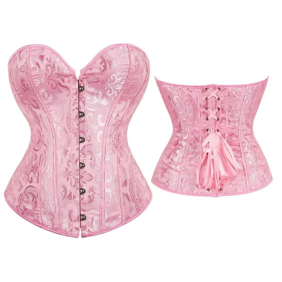 Aboser Corset Belt for Women Renaissance Waist Cincher Floral Print Boned Bodyshaper Eyelet Lace up Corset Tops Strapless Chest Supporting Bustier Top