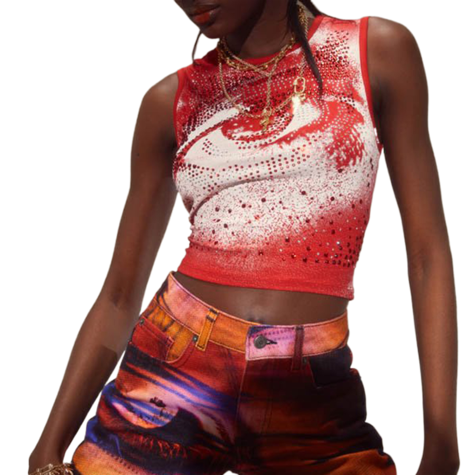 Mialoley Women's Tank Tops, Rhinestone 