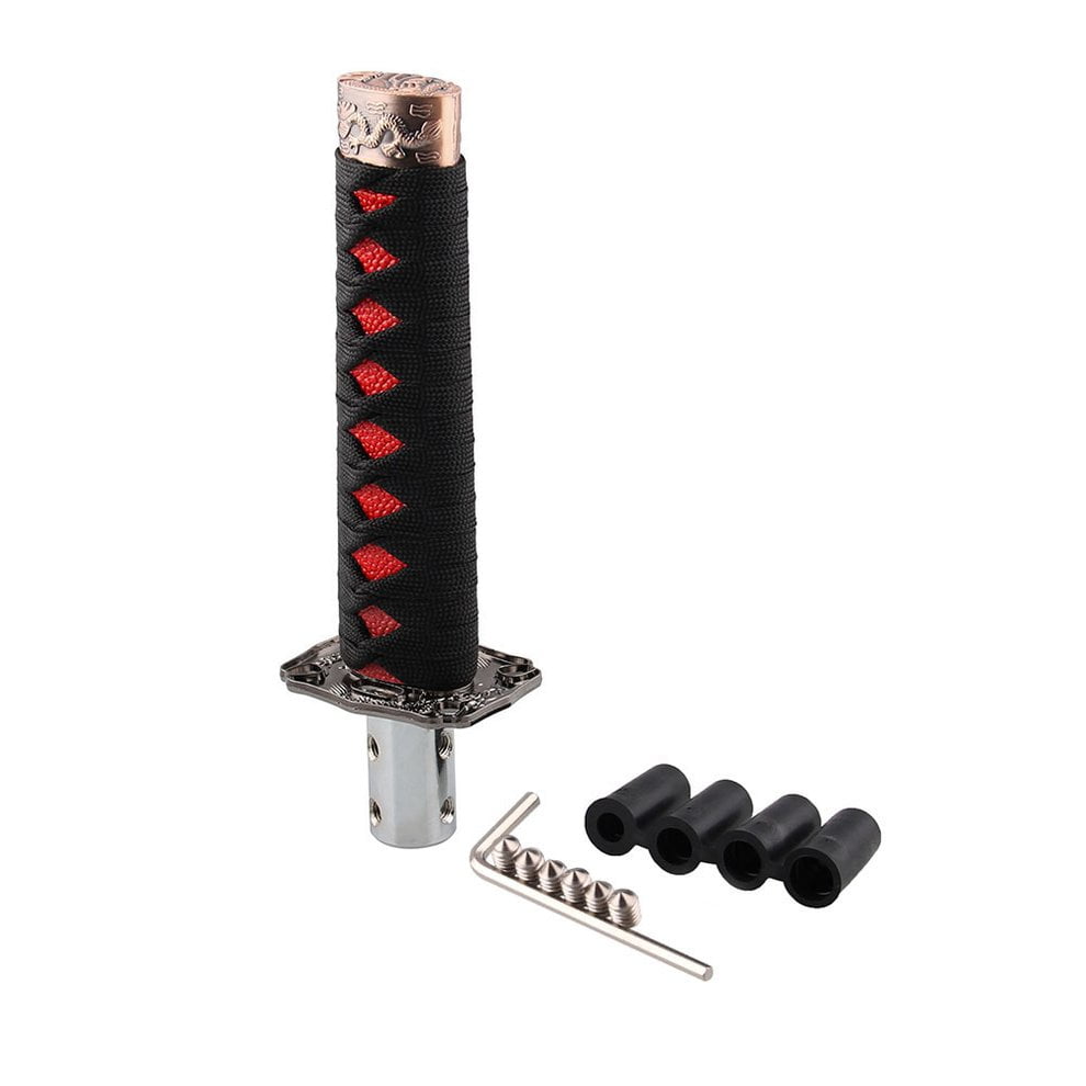 Samurai Sword Gear Shift Knob Shifter Katana Metal Black+Red 15cm JDM