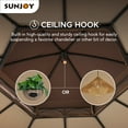 thumbnail image 3 of Sunjoy 13.5x13.5 ft. Gazebo with 2-Tier Dome Canopy Roof, Steel Frame Soft top Gazebo with Ceiling Hook and Mosquito Netting, Tan and Brown, 3 of 16