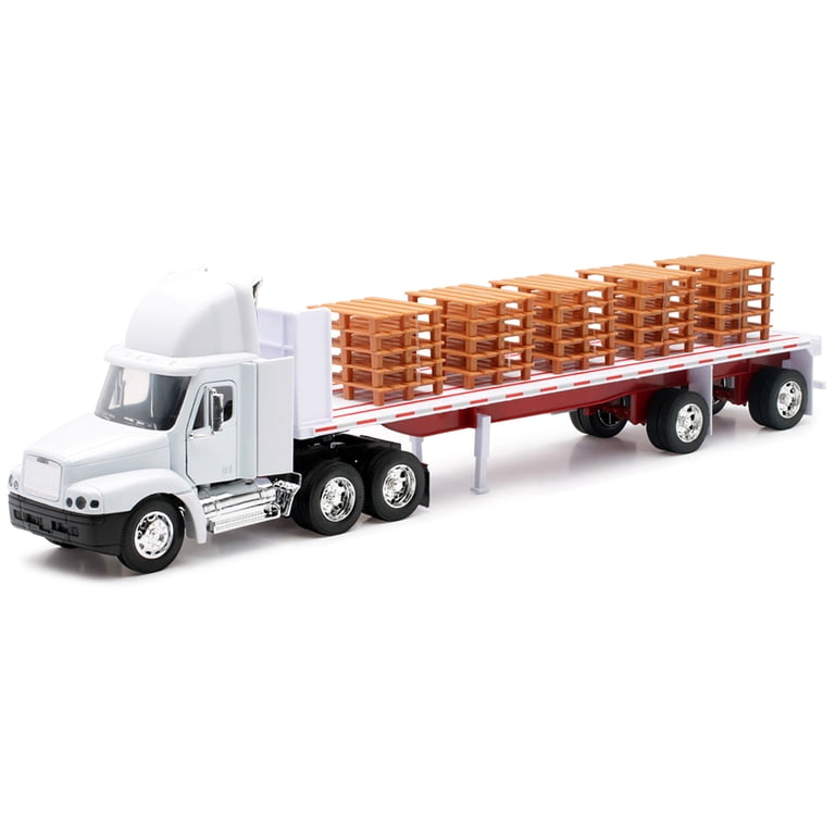 Freightliner Century Class S/T Flatbed Truck White w/Pallet