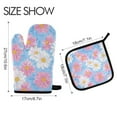 thumbnail image 2 of Yayeee Oven Mitts and Pot Holder Set of 4 Heat Resistant Kitchen Gloves Baking Hot Pad, Pink Daisy, 2 of 5