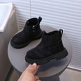 thumbnail image 2 of Autumn Leather Combat Pull On Boots （Toddler/Little Kids） Children Winter Ankle Boots,Color:Black,Size:4-4.5 Years, 2 of 7