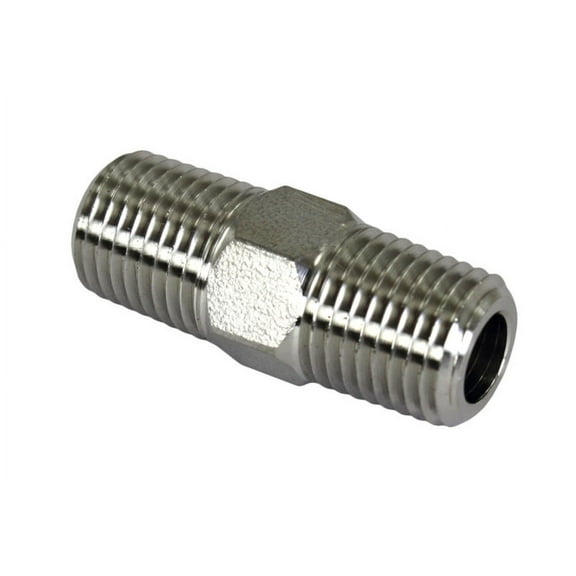 Hex Nipple 1/4" Male NPT Stainless Steel Pipe Fitting 0.25"