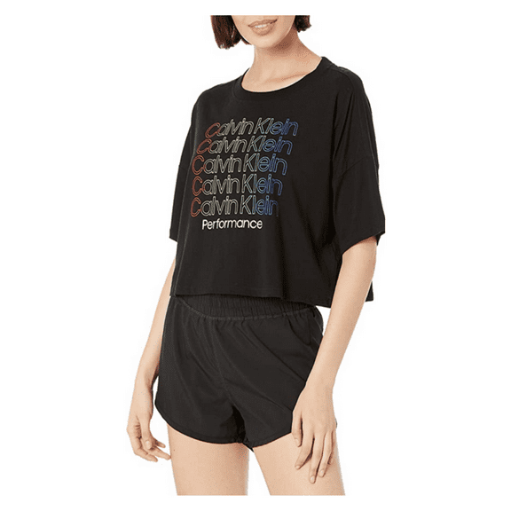 Calvin Klein Pride Ombre Multi Logo Short Sleeve Drop Shoulder Tee, Black, XL