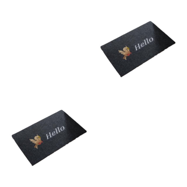 ZheElen Durable And Long-lasting Entrance Mats Non-Slip For All Seasons For Indoor And Outdoor Polyester Non-Slide Door Mat bird gray base 2Set