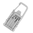 thumbnail image 4 of Stainless Steel 12-in-1 Keychain Multitool: Portable Folding Tool with Screwdriver Bits (Cross, Slot, Hex, Star), Bottle/Box Opener, Carabiner, Ruler, Phone Holder & SIM Pin – Lightweight Compact EDC, 4 of 6