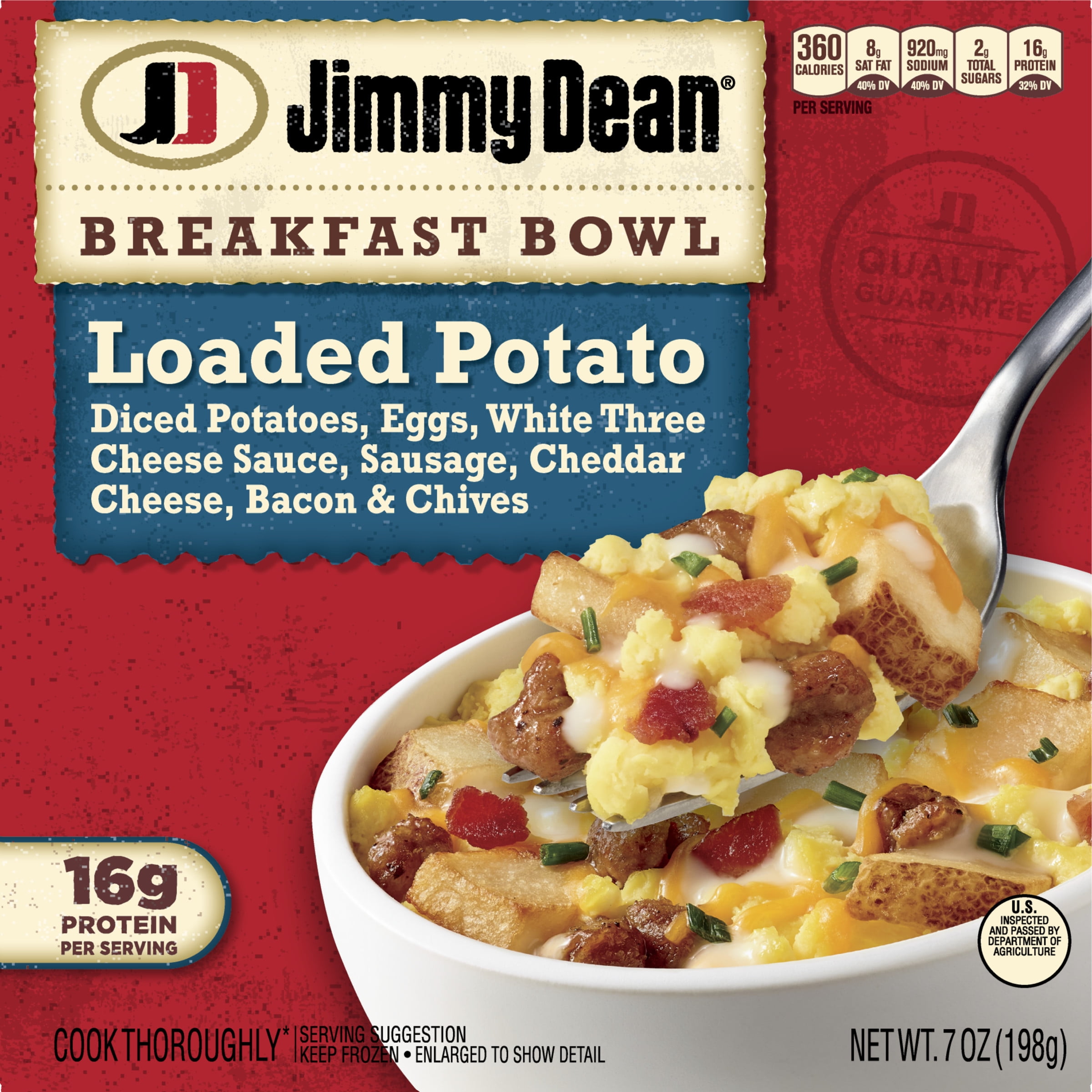 Jimmy Dean Sausage Cheese Loaded Potato Breakfast Bowl, 7 oz (Frozen