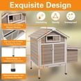 thumbnail image 3 of Gowoodhut Chicken Coop Wooden Poultry Cage Outdoor with Nesting Box, Legs, Tray, 3 of 7