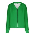 thumbnail image 5 of SuTry Women's Fashion Print Plush Cardigan Fall Winter Thermal V-Neck Front Zipper Long Sleeve Casual Outerwear Womens Tops(Green,2XL), 5 of 5