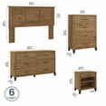 thumbnail image 4 of Somerset 5 Piece Full/Queen Size Bedroom Set in Fresh Walnut - Engineered Wood, 4 of 7