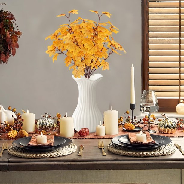 Maple Leaves Dead Tree Decoration Branches Simulated Maple Leaves Red Maple Leaves Halloween Maple Leaf Cuttings