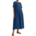 thumbnail image 5 of CIENVNSTG Maxi Dress for Women Solided Color Long Breathable Summer Dress Lightweight Eye-Catching Beach Dress, 5 of 6