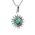 thumbnail image 3 of Vibrant Sunflower Abalone Shell Inlay .925 Sterling Silver Necklace, 3 of 6