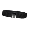thumbnail image 2 of Cinturón elástico para mujer, accesorio de ropa, decoración, cinturón plisado Negro, 2 of 9