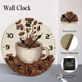 thumbnail image 4 of ZXCXRQFa Vintage Style Coffee Clock Home Decor Round Wood 10 Inch Wall Clocks Non Ticking Silent Clock Art for Living Room Kitchen Bedroom Decorative, 4 of 7