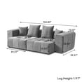 thumbnail image 4 of bokifol 104" Cloud Sectional Couch with Chaise,Modern Modular Sofa with Deep Seat,Upholstered Couches for Living Room Bedroom Apartments,Light Grey, 4 of 10